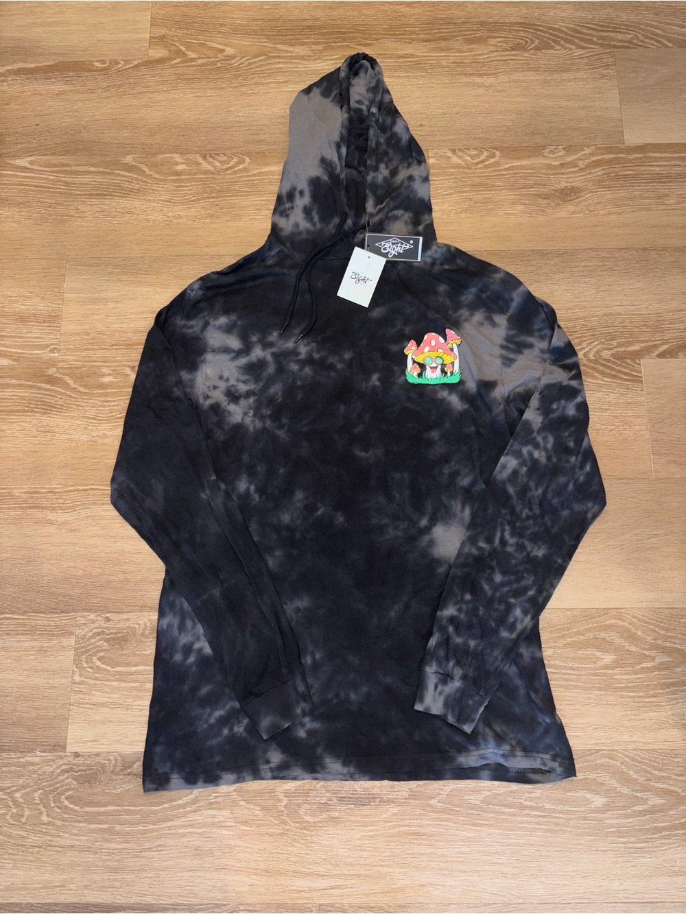Eighty Eight Tie Dye Trippy Vibes Happy Times Mushrooms Longsleeve Hooded Medium